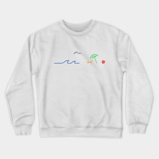 Summer Beach Scene Crewneck Sweatshirt